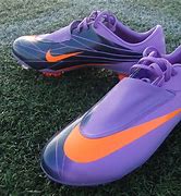 Image result for Purple and Orange Nike Soccer Cleats