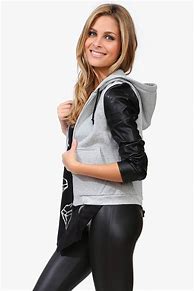Image result for Women Leather Pants and Hoodie
