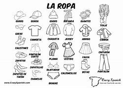 Image result for La Ropa En Espanol