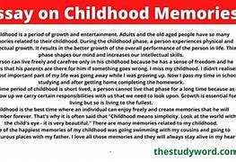 Image result for Childhood Memory Essay