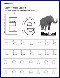 Image result for Alphabet Tracing Letter E