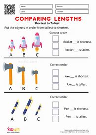 Image result for Compare the Height Worksheet