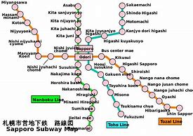 Image result for Sapporo Subway Map