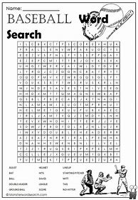 Image result for Large Print Word Search Baseball