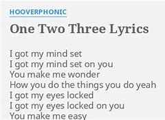 Image result for One-Two Three Lyrics