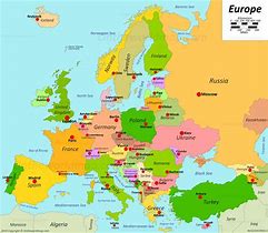 Image result for Map of Europe with Capital Cities for Kids