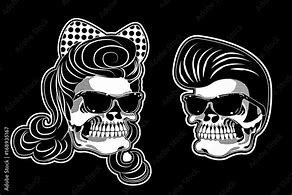Image result for Rockabilly Skull Vector Art