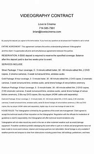 Image result for Videography Retainer Contract Template
