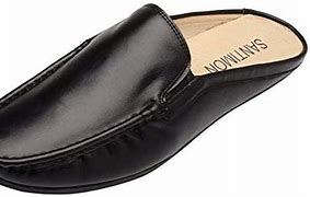 Image result for Men's Leather Slip-On Slippers