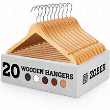 Image result for Wooden Hangers Set of 20