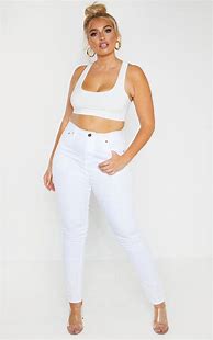 Image result for Plus Size White Denim Jeans
