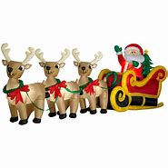 Image result for Santa Sleigh Reindeer Inflatable