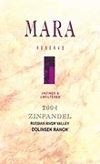 Image result for Mara Zinfandel Reserve Windsor Gardens Ranch