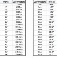 Image result for Cm to Inch Size Chart