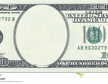 Image result for Blank 100 Dollar Bill Template
