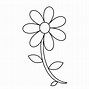 Image result for Simple Flower Clip Art Black White