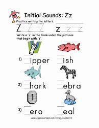 Image result for Z Sound Worksheet