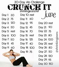 Image result for 30-Day Crunch Challenge Chart