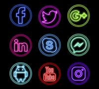 Image result for Neon Social Media Design