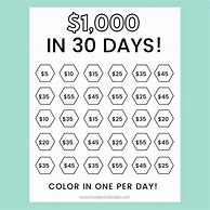 Image result for 1000 in 30 Days Print Out