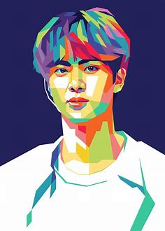 'Jin BTS' Poster, picture, metal print, paint by Boon Edgar | Displate