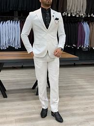 Image result for White Suit and Black Pants