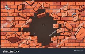 Image result for Cartoon Broken Brick Wall