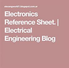 Image result for Electronics Reference Sheet