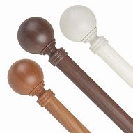 Image result for Wood Curtain Rods and Finials