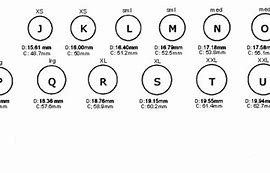 Image result for Ring Size Chart Letters