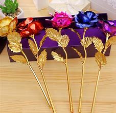 Image result for Artificial Gold-Tipped Roses