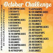 Image result for October Challenge Calender