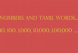 Image result for Numbers in Tamil Language