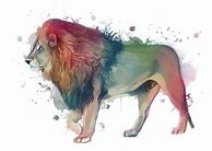 Image result for Colorful Watercolor Lion