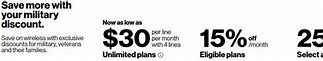 Image result for Verizon Wireless Veteran Discount Plans
