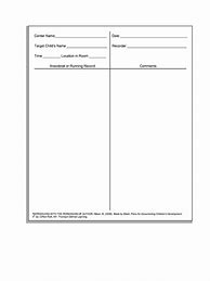 Image result for Anedotal Note Template