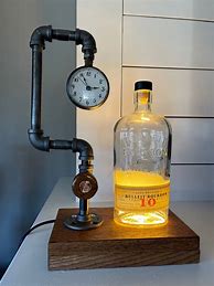 Image result for Liquor Bottle Black Pipe Lamp