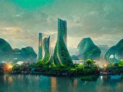 Image result for Futuristic Tropical City