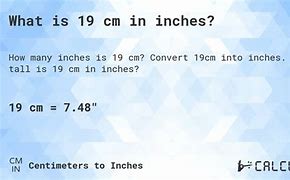 Image result for 19Cm in Inches