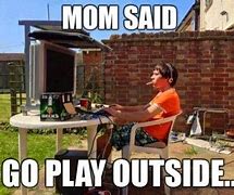 Image result for Playing Video Games Outside Meme