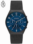 Image result for Skagen Grenen Chronograph Midnight Leather Watch