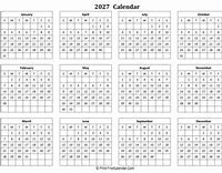 Image result for 2027 Calendar Printable