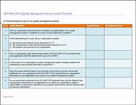 Image result for ISO 9001 Quality Assurance Checklist