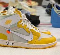 Image result for Off White X Air Jordan 1 Canary Yellow