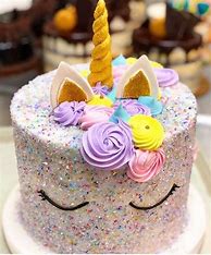 Image result for Glitter Unicorn Cake Decorations