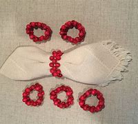 Image result for Brown and Red Beaded Napkin Rings