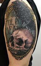 Image result for Gothic Raven Skull Tattoo