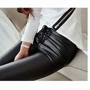 Image result for Plus Size Black Leather Leggings