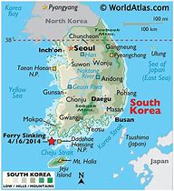 Image result for Large Map of South Korea