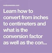 Image result for Cm to Inches Conversion Factor